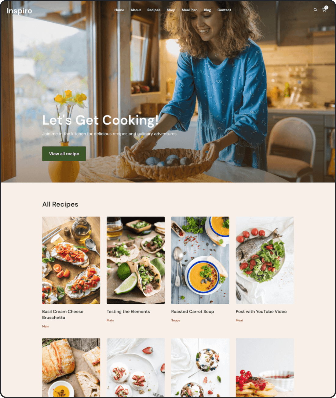 Inspiro food blog theme