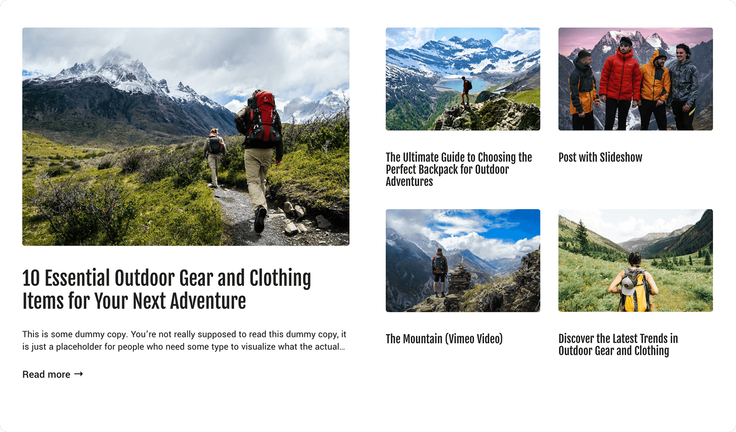 Posts Grid widget