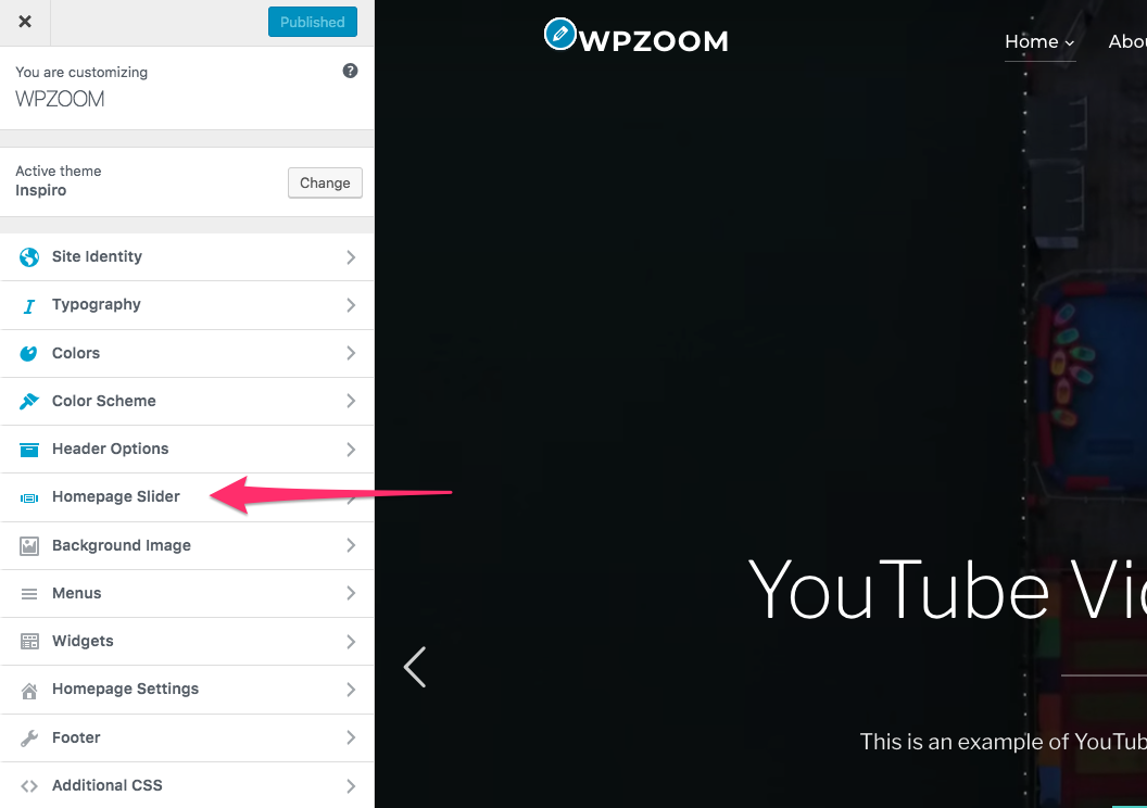 Inspiro PRO – Homepage Slideshow - Documentation - WPZOOM