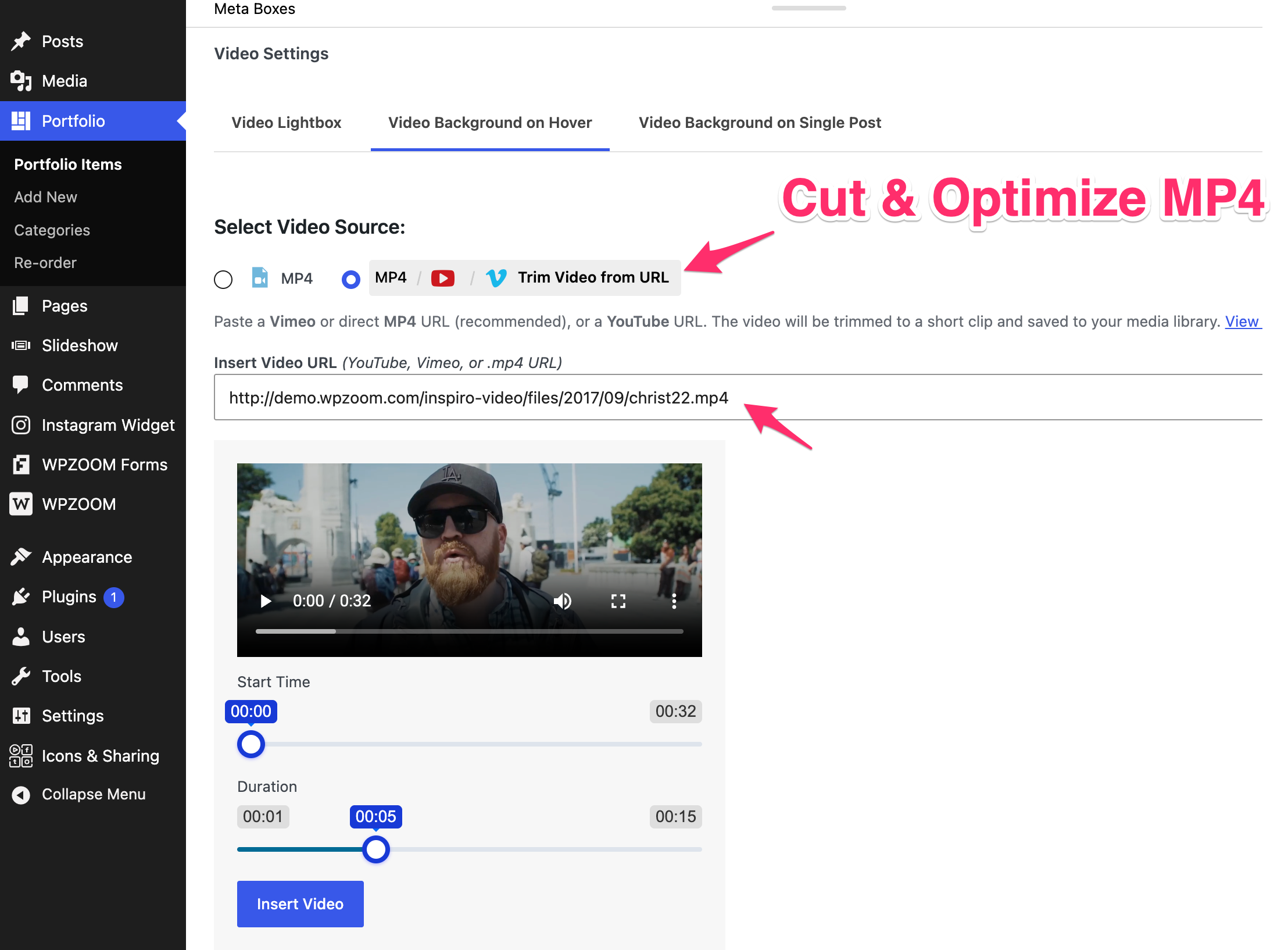Video Background on Hover