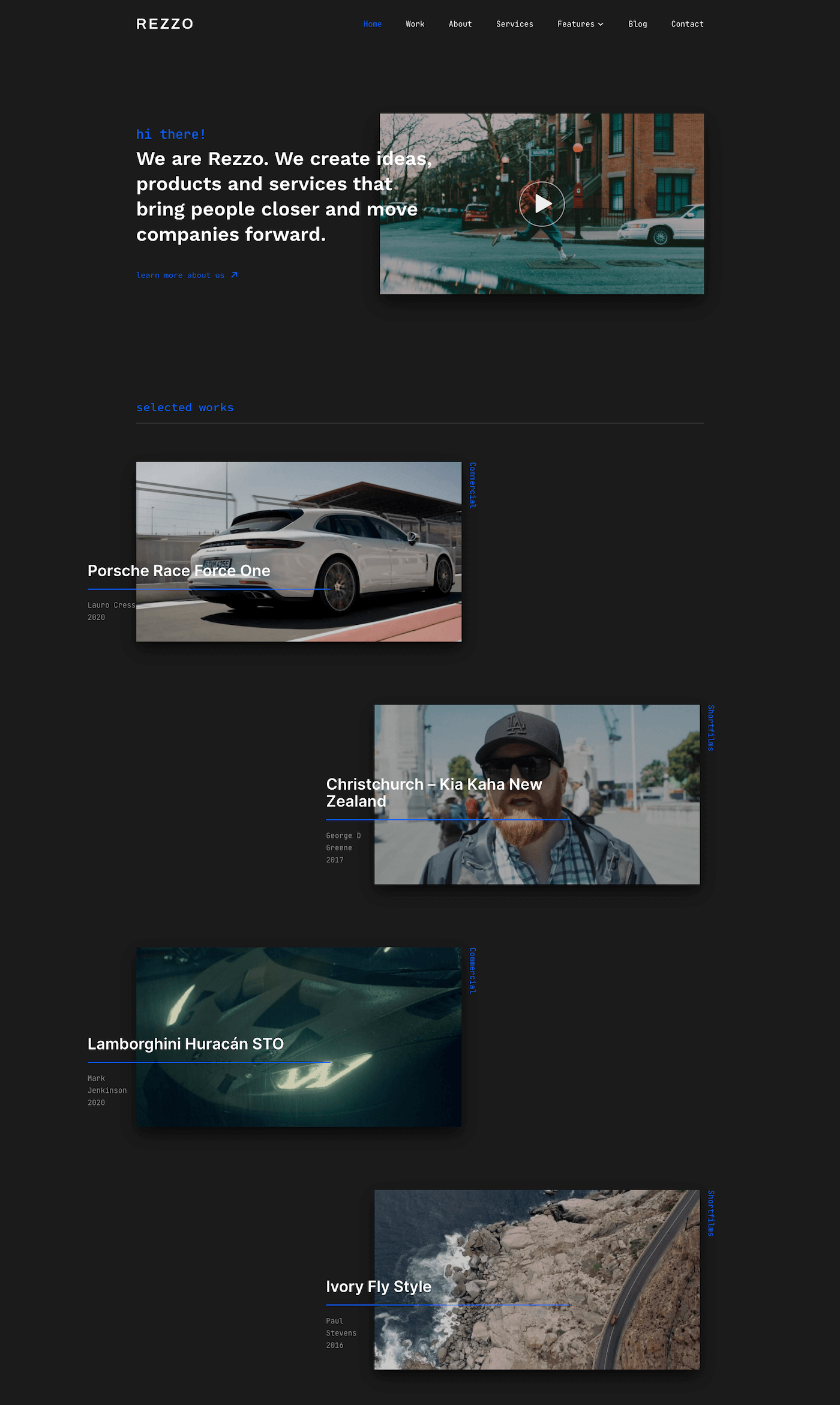 Rezzo - Filmmaker & Cinematographer WordPress Theme - WPZOOM