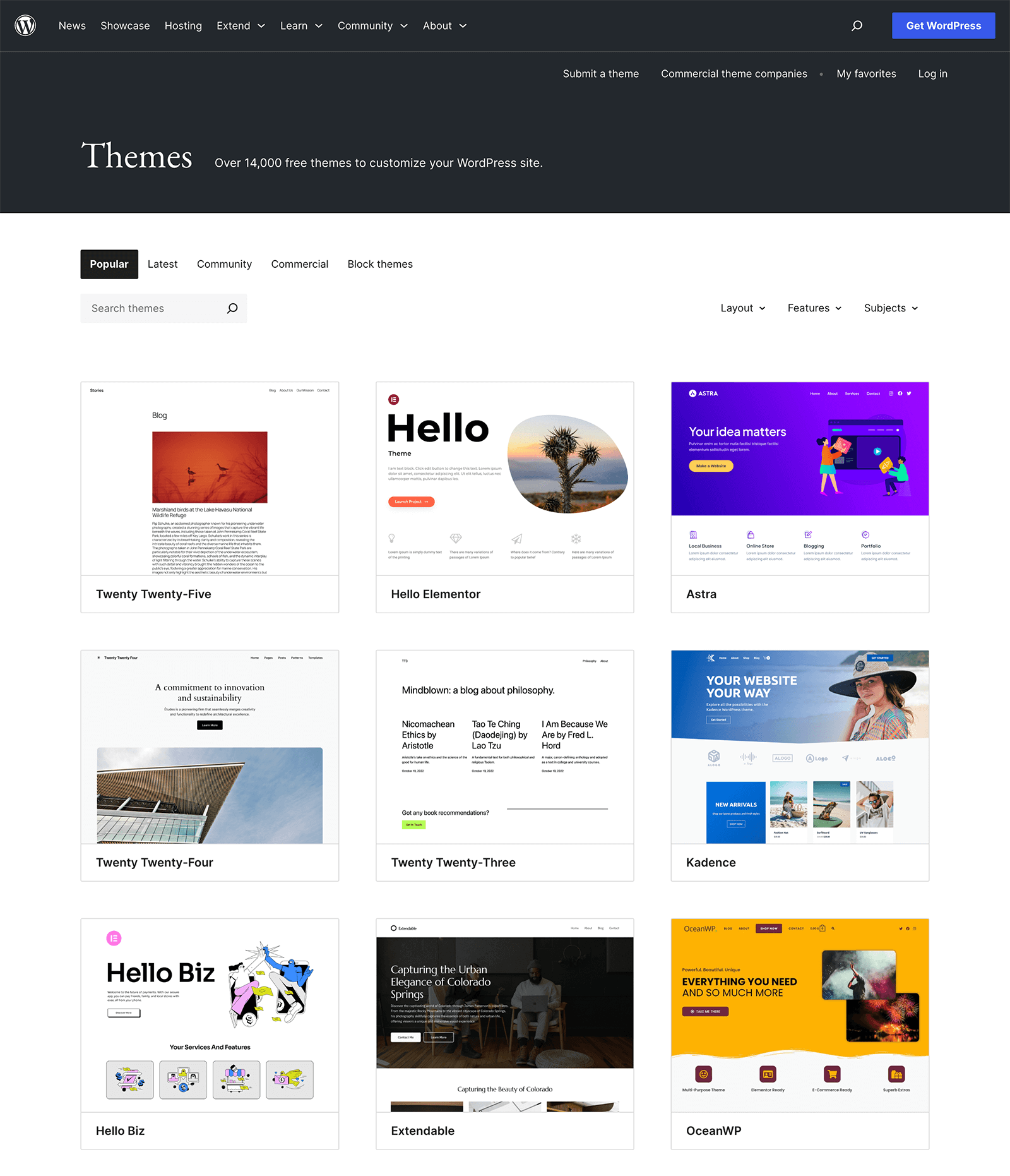 WordPress.org Theme Directory