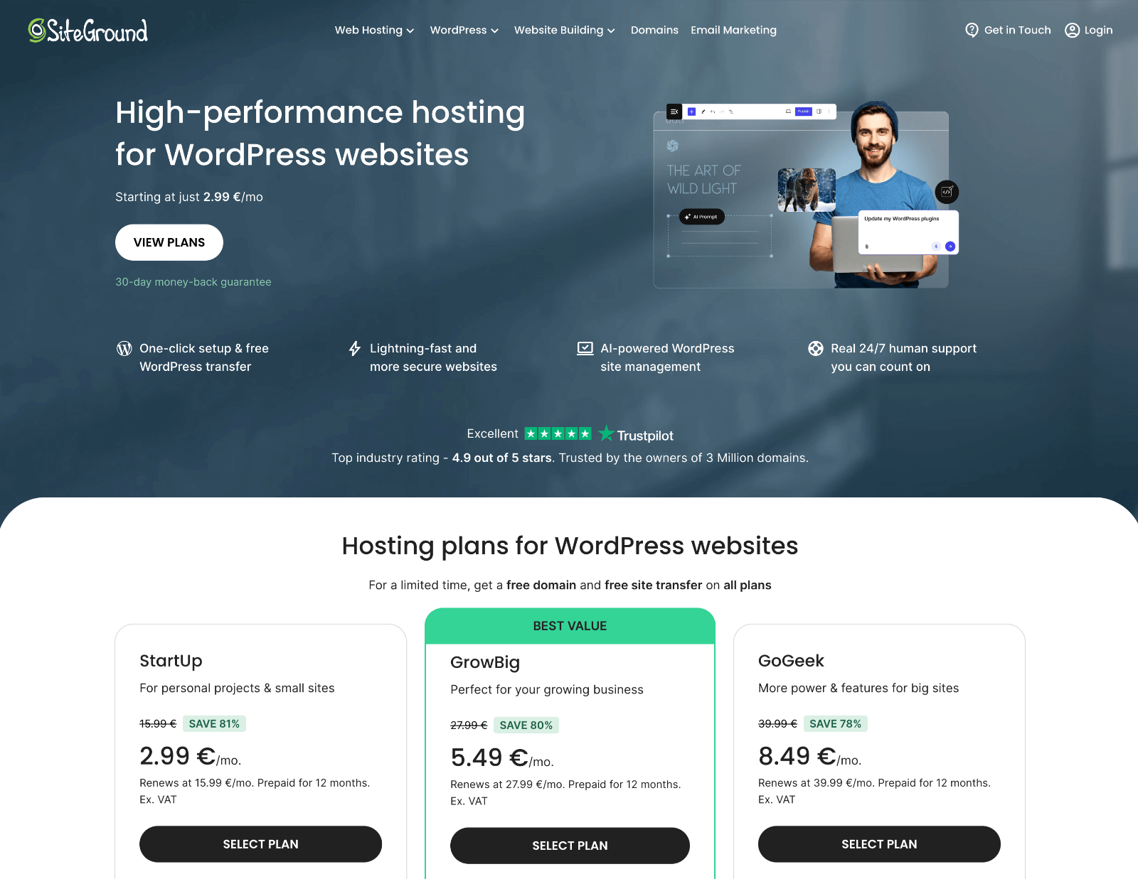 Siteground WordPress hosting