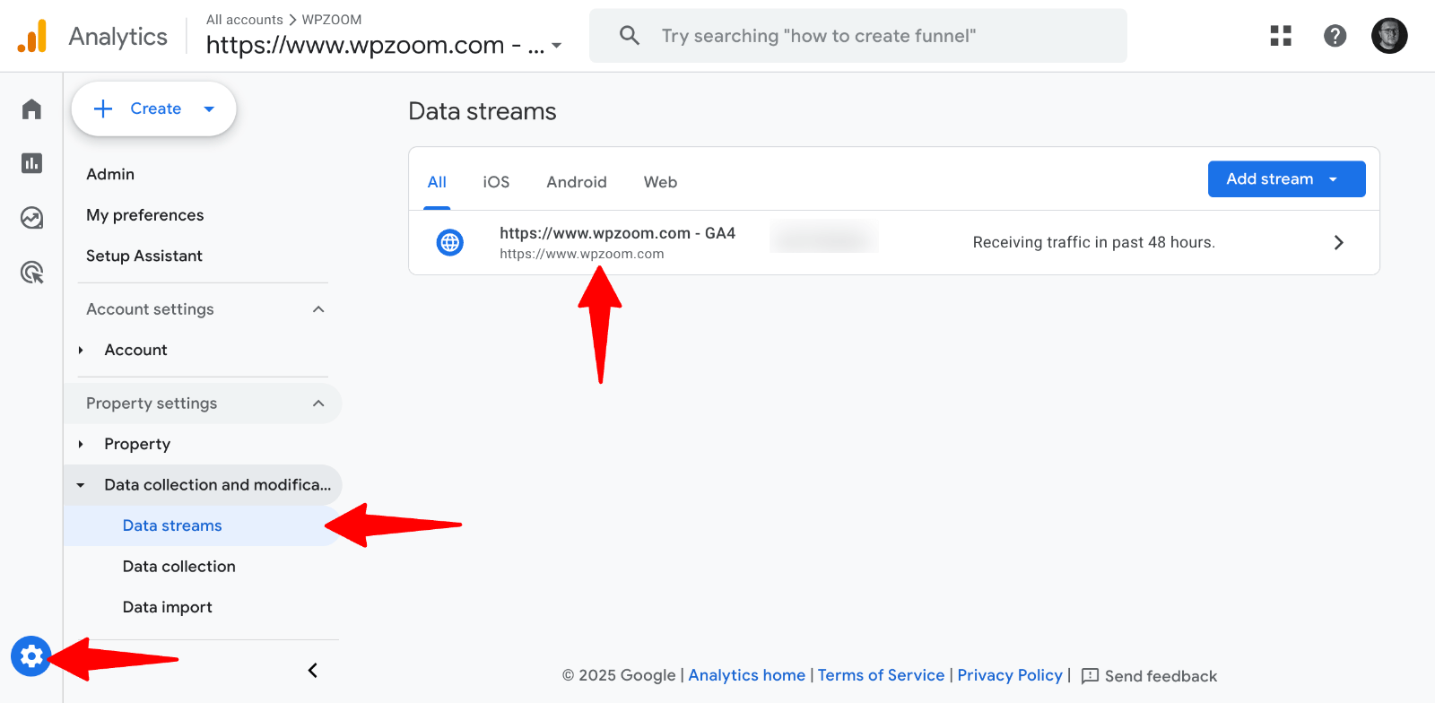 Google Analytics Data Streams