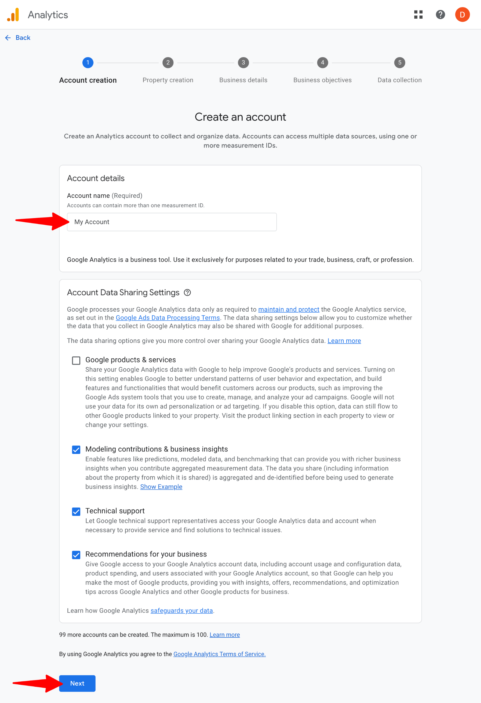 Google Analytics welcome screen