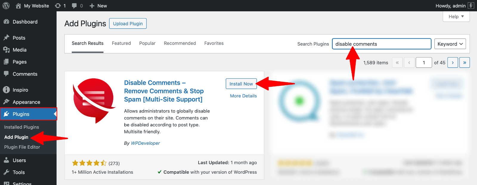 Disable Comments Plugin