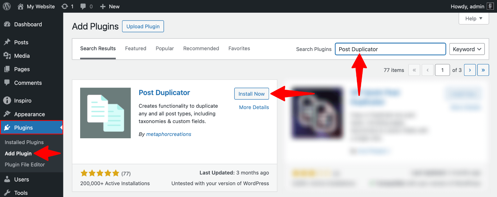 Post Duplicator plugin