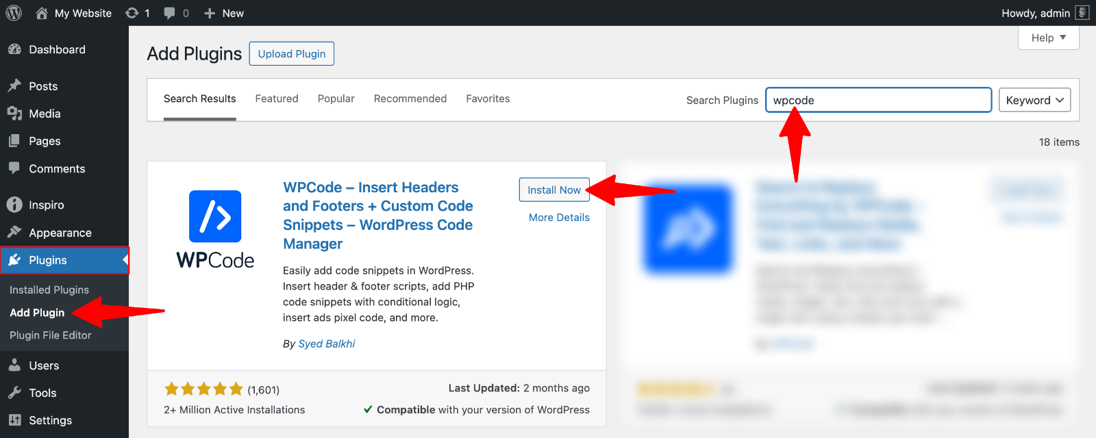 WPCode plugin