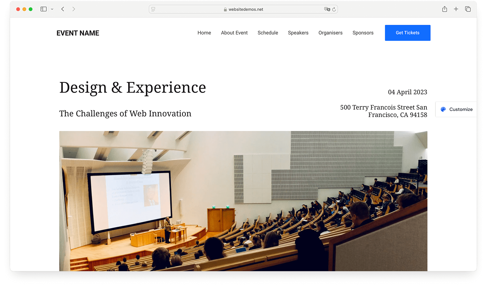 Astra Events theme