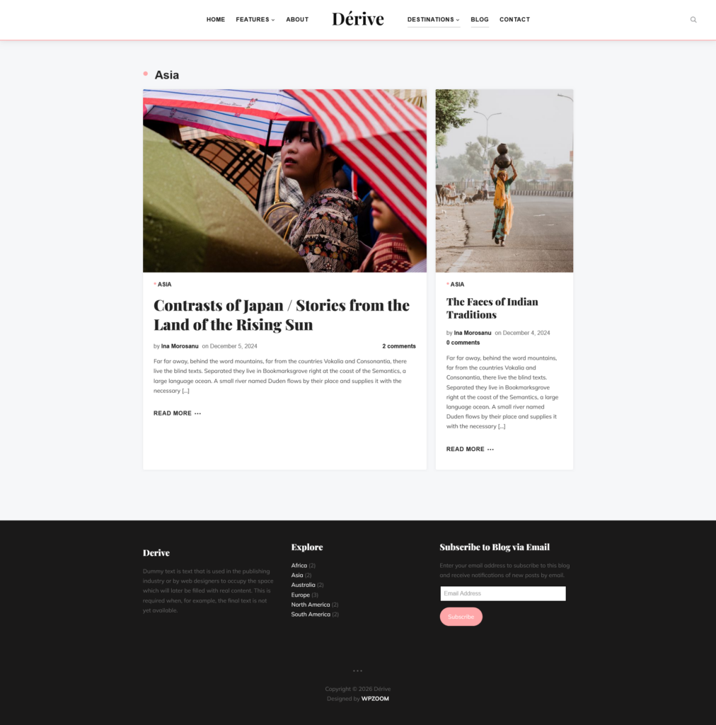 Derive theme category page