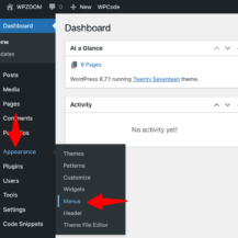 Set up Navigation Menus