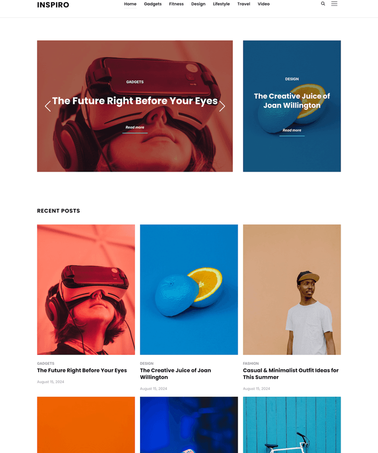 NowMag Magazine WordPress Theme: Inspiro Premium Starter Site