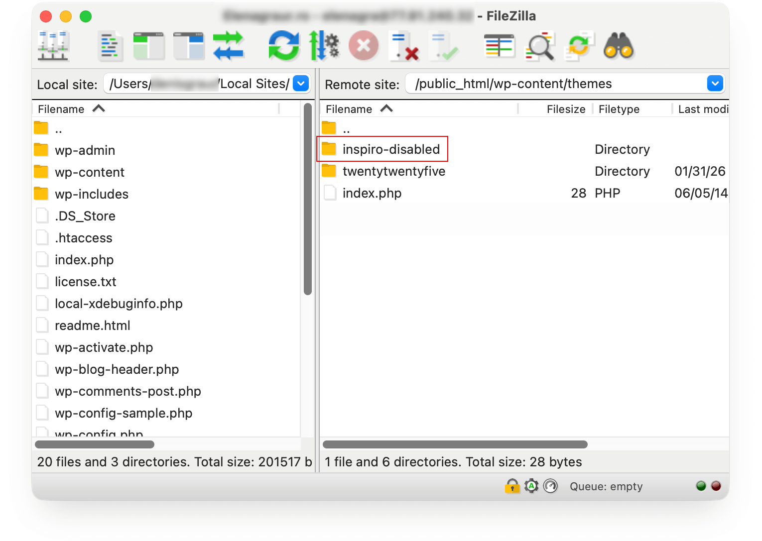 FileZilla - disable default theme