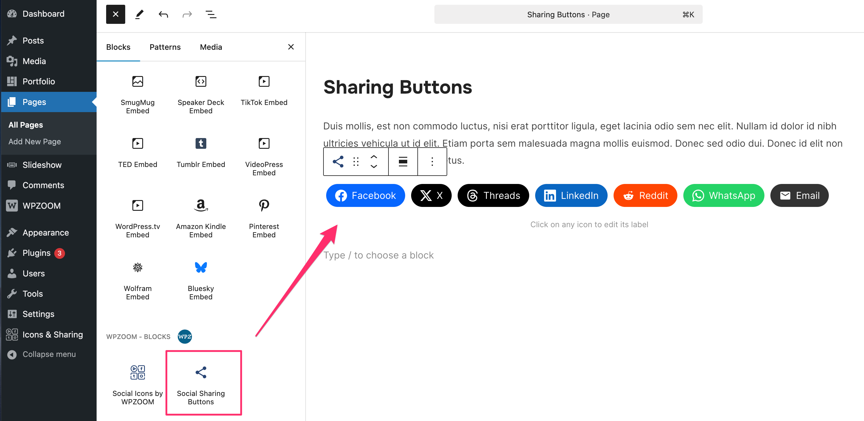 Adding Sharing Buttons in Posts & Pages using the Social Sharing ...