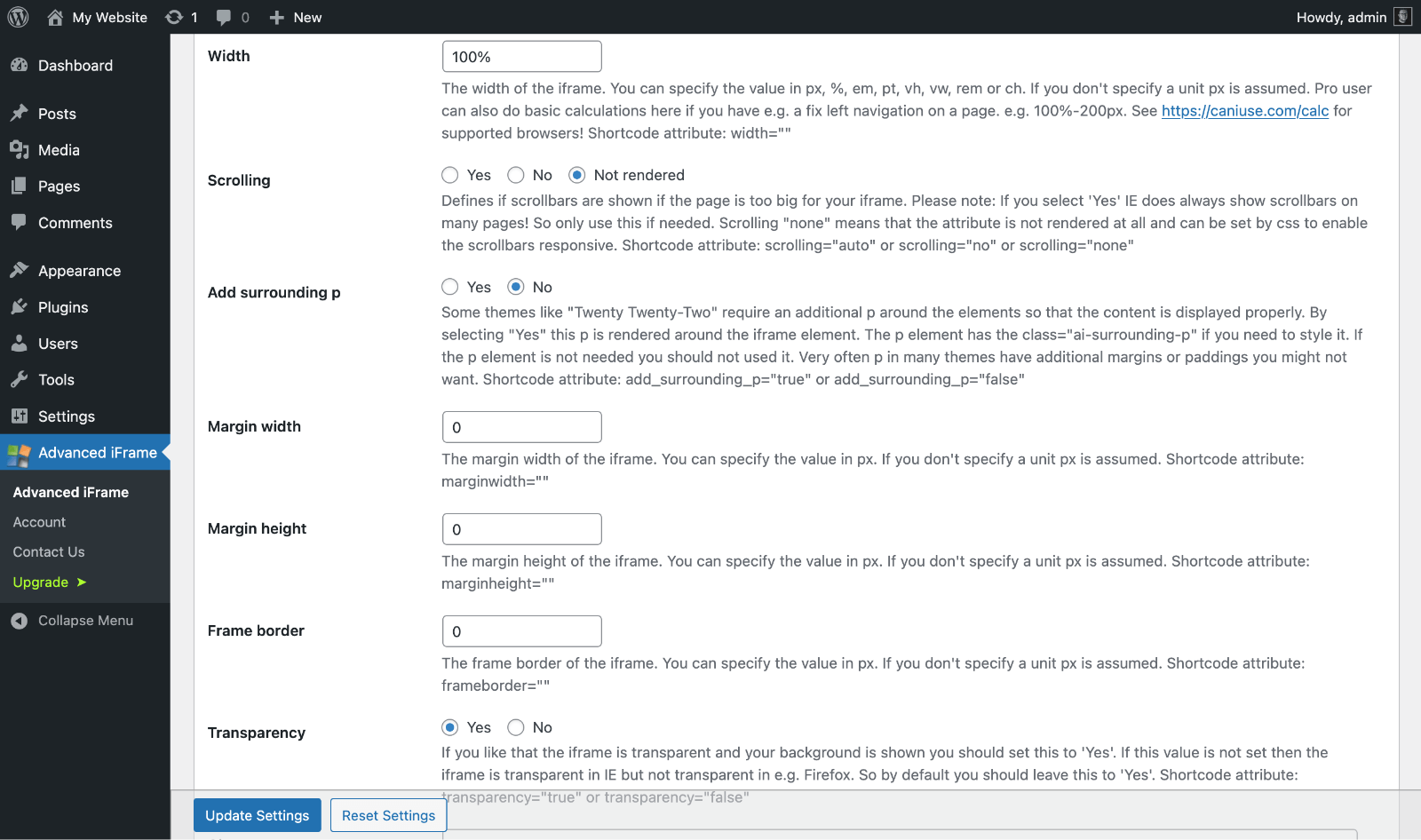 How to Embed an iFrame in WordPress (3 Easy Methods) 24 Advanced iFrame settings