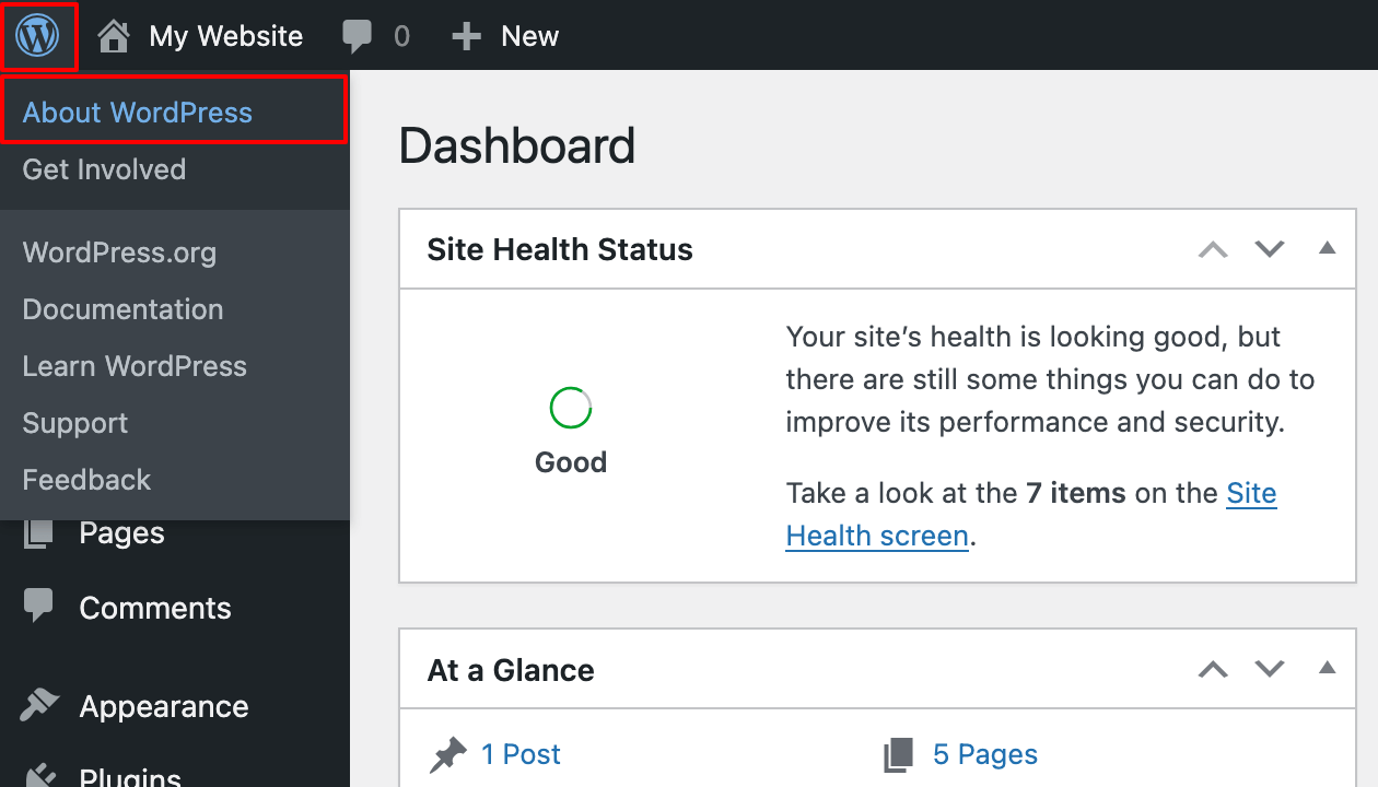 How to Check Your WordPress Version (4 Easy Ways) 9 Navigate to About WordPress