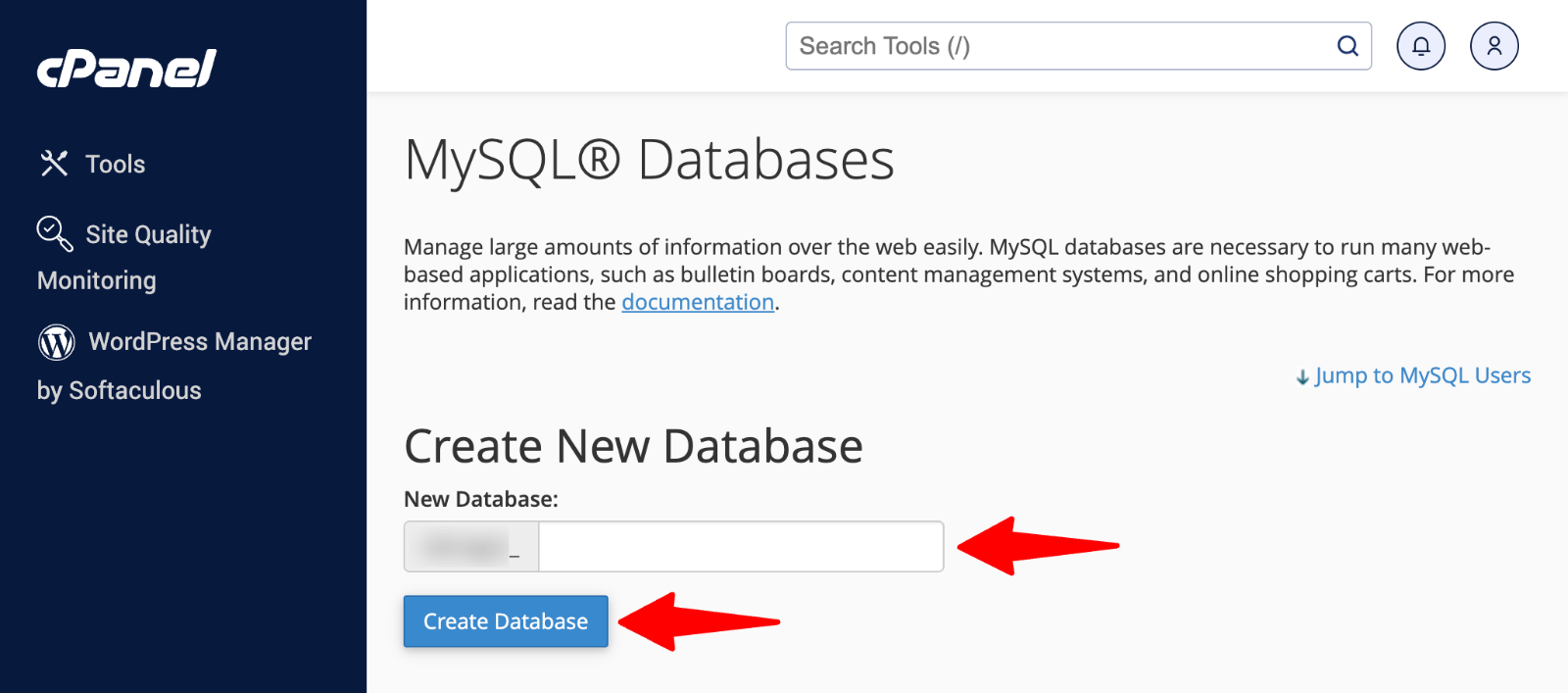 How to Reset Your WordPress Site Safely & Effectively 19 cPanel >MySQL Databases > create database” class=”wp-image-814502″ srcset=”https://b8f4g5a7.delivery.rocketcdn.me/wp-content/uploads/2025/05/cPanel-MySQL-Databases-create.png 1600w, https://b8f4g5a7.delivery.rocketcdn.me/wp-content/uploads/2025/05/cPanel-MySQL-Databases-create-734×324.png 734w, https://b8f4g5a7.delivery.rocketcdn.me/wp-content/uploads/2025/05/cPanel-MySQL-Databases-create-1024×452.png 1024w, https://b8f4g5a7.delivery.rocketcdn.me/wp-content/uploads/2025/05/cPanel-MySQL-Databases-create-1536×679.png 1536w” data-lazy-sizes=”(max-width: 1600px) 100vw, 1600px” src=”https://b8f4g5a7.delivery.rocketcdn.me/wp-content/uploads/2025/05/cPanel-MySQL-Databases-create.png”/><img data-lazyloaded=
