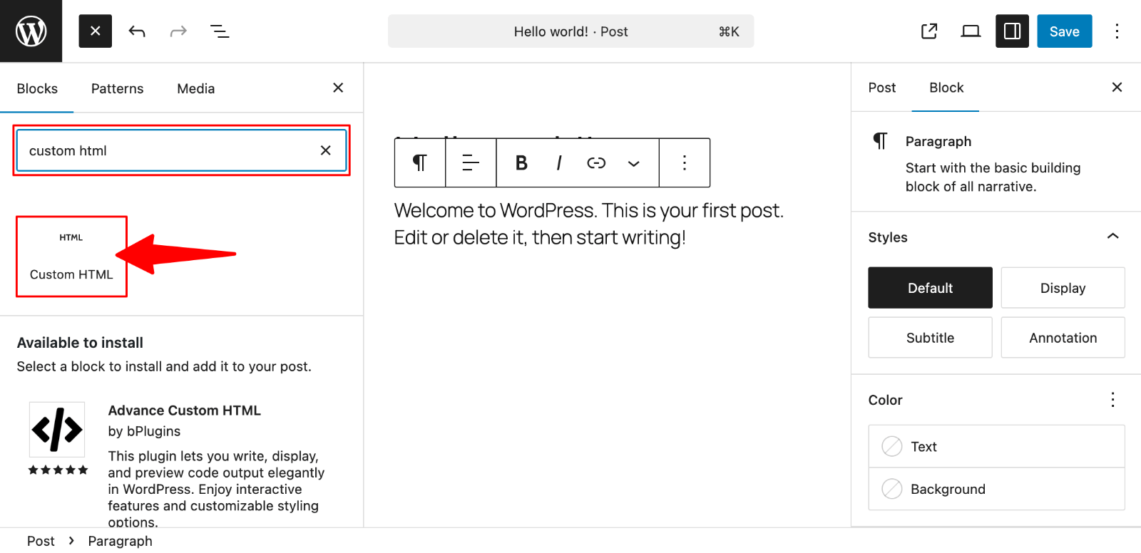 How to Embed an iFrame in WordPress (3 Easy Methods) 8 Custom HTML block