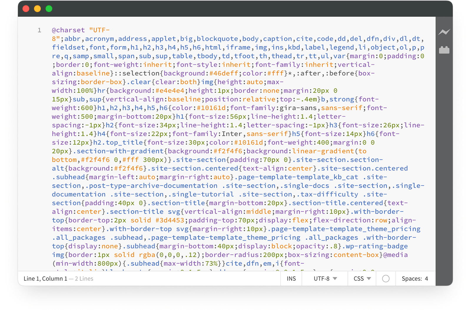 Minified CSS