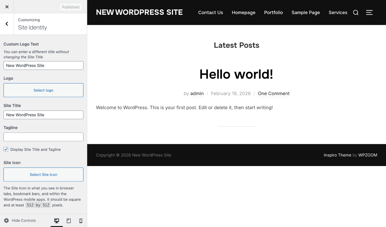 Customizer Site Identity