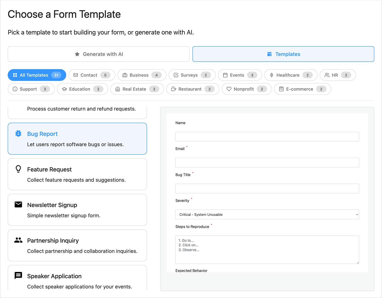 Form Templates