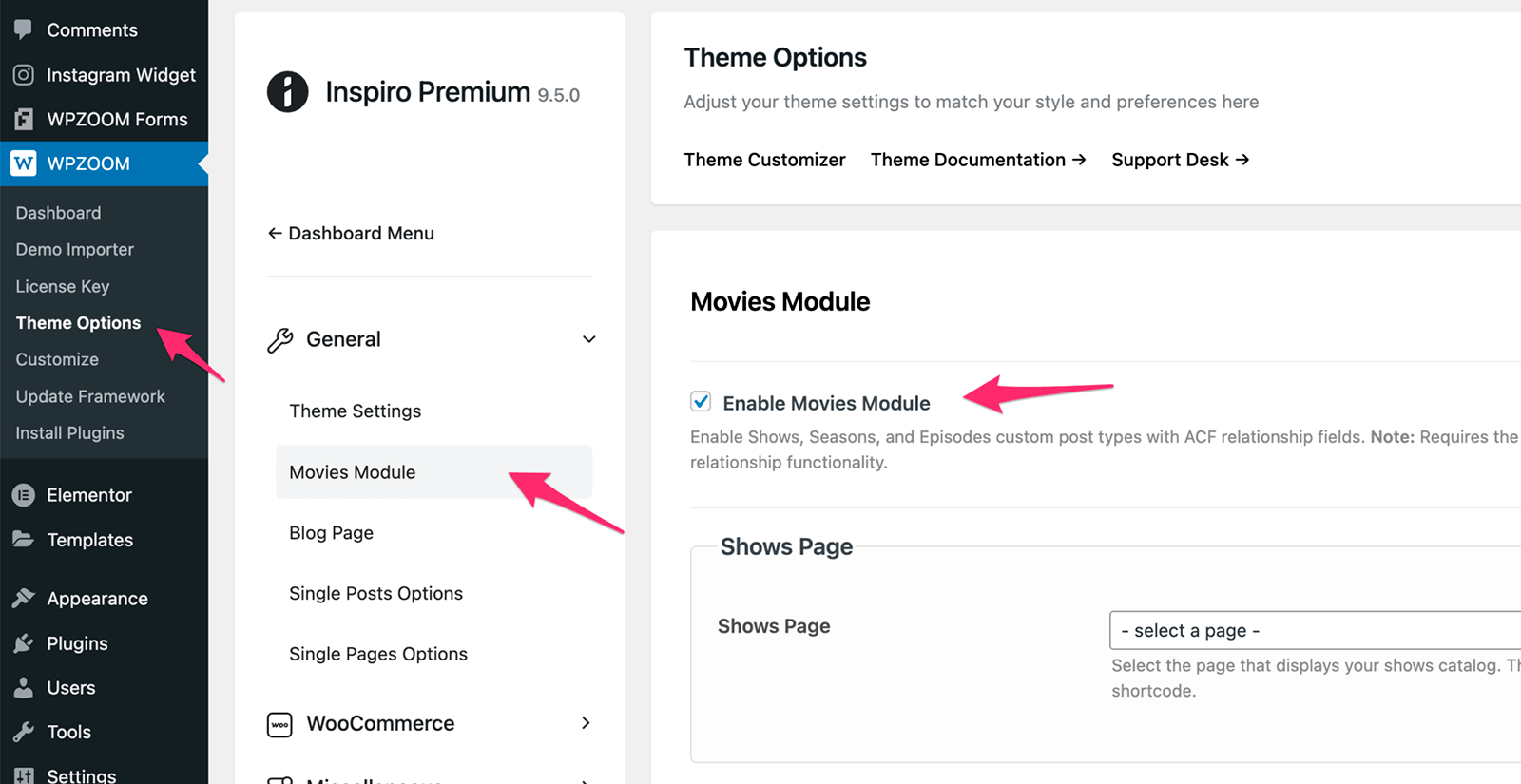 Movies & TV Show Module Admin