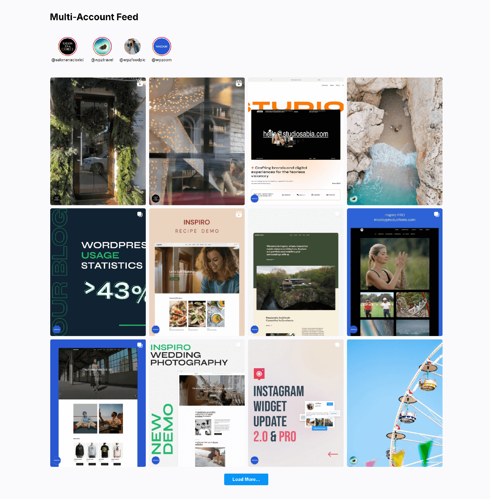 Instagram Multi-account feeds