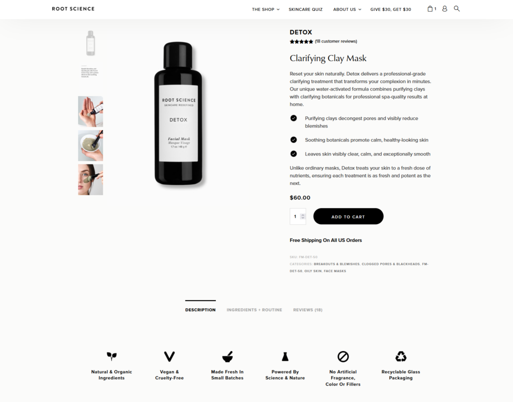 Root Science product page