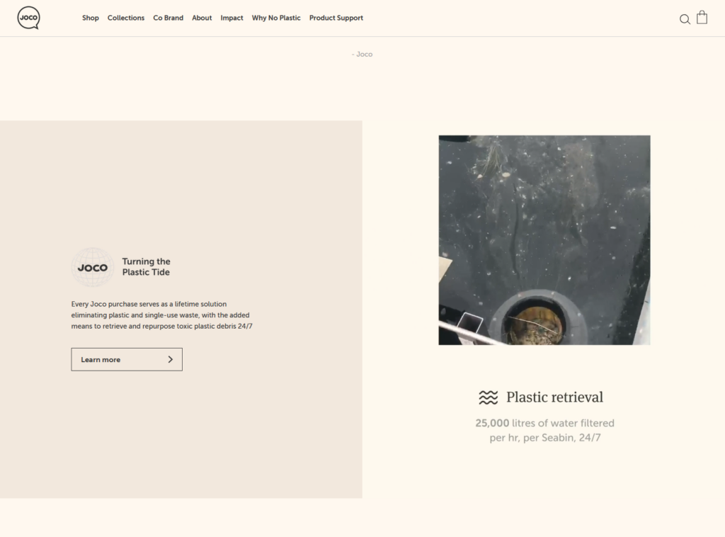 Joco Cups homepage no plastic philosophy