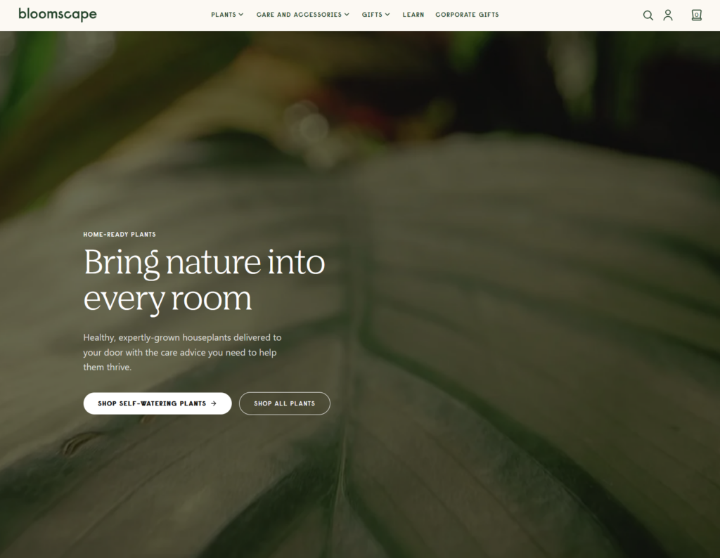 Bloomscape homepage