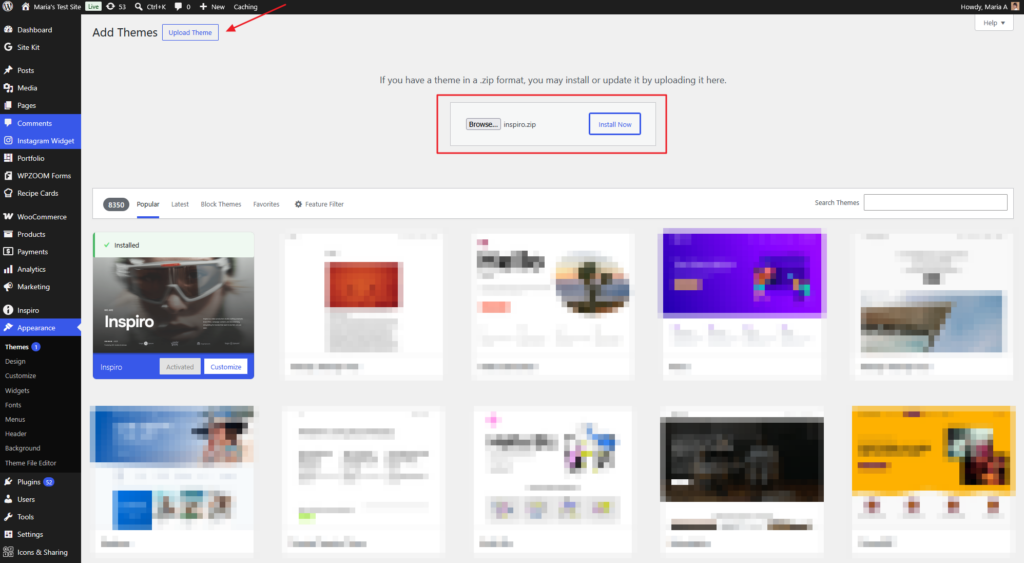 Install and activate Inspiro Premium