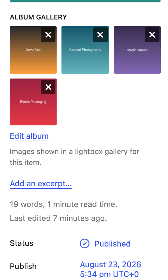 Album Gallery panel