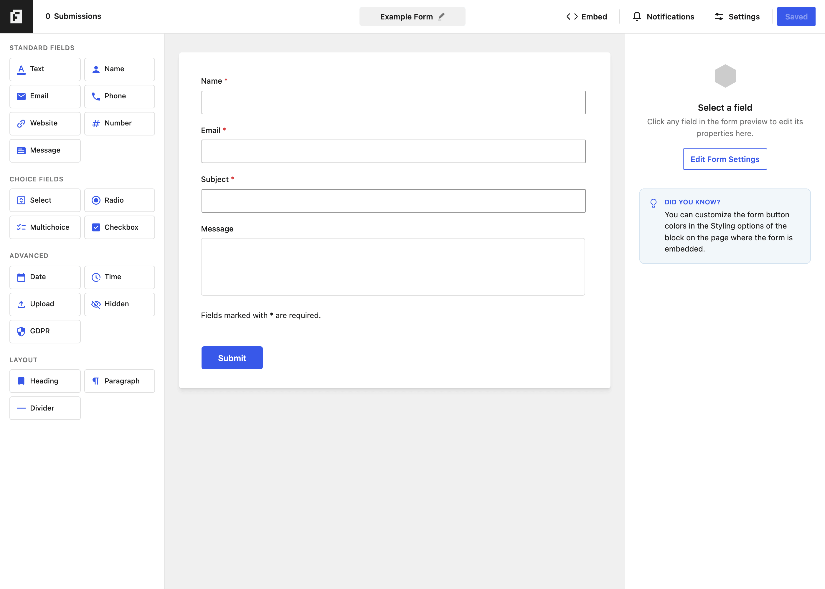 The Form Builder