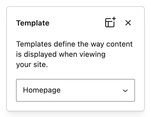 Selecting a page template
