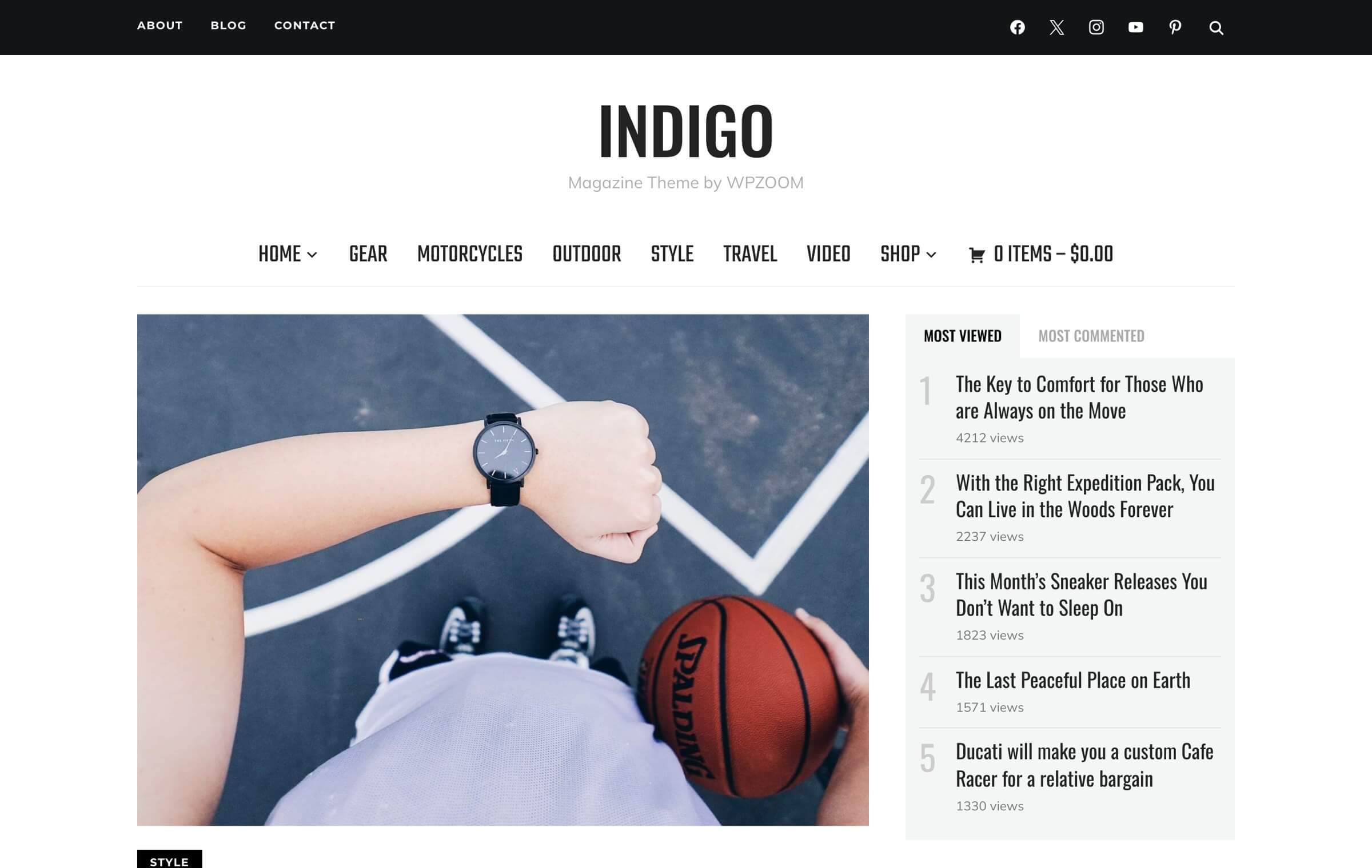 A single post in Indigo