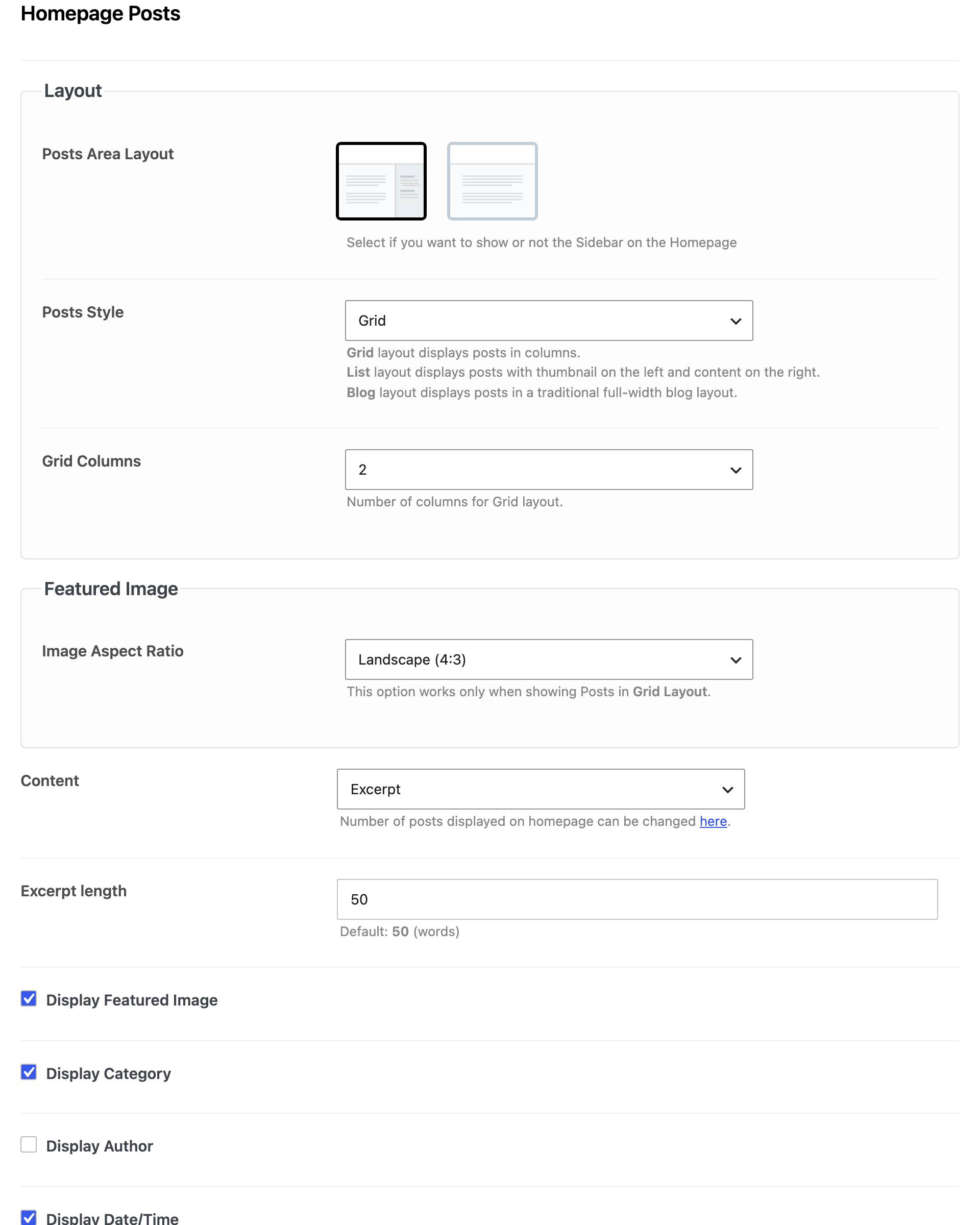 The Image Aspect Ratio option in Theme Options