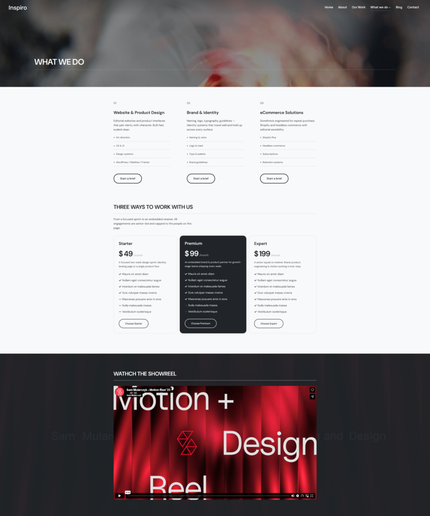 What we do page