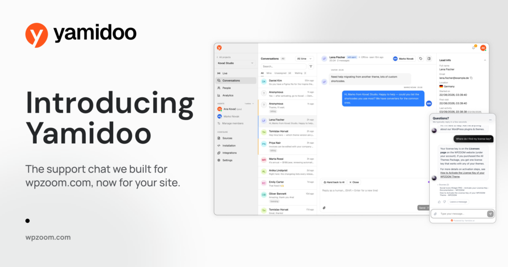Introducing Yamidoo, the AI support chat we built for wpzoom.com